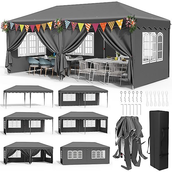 TLGREEN Faltpavillon Pavillon 3x6 Wasserdicht Stabil günstig online kaufen