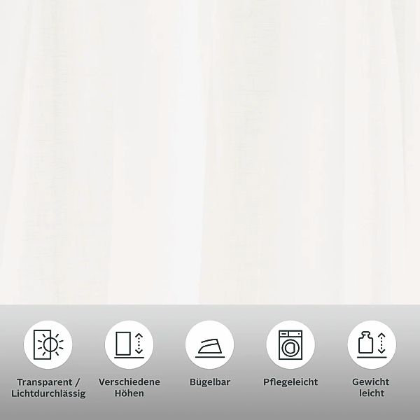 my home Gardine »REGINA«, (2 St.), Transparent, Leinenoptik, 2-er Set günstig online kaufen