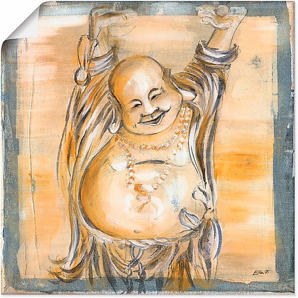 Artland Wandbild "Fröhlicher Buddha II", Religion, (1 St.), als Alubild, Ou günstig online kaufen