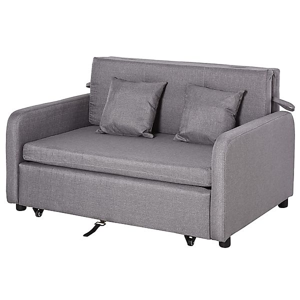 HOMCOM Schlafsofa mit Stauraum, Wurfkissen, Armlehne, günstig online kaufen