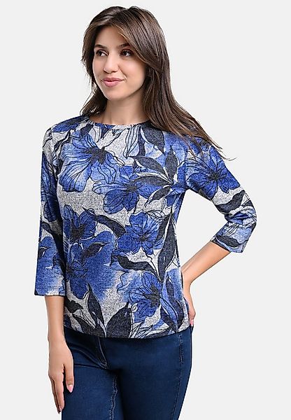 BICALLA T-Shirt Shirt mit Blumen-Print in Blau/Hellgrau (1-tlg) günstig online kaufen
