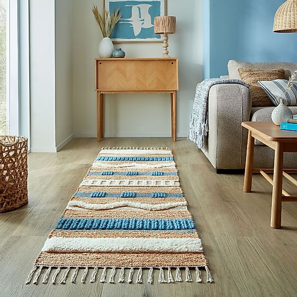 FLAIR RUGS Läufer »Medina, mit abstraktem Streifenmuster«, rechteckig, 12 m günstig online kaufen