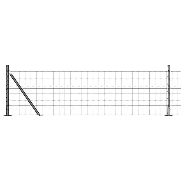vidaXL Zaun mit Pfosten Grau 0,4 x 50 m Stahl 3350962 günstig online kaufen