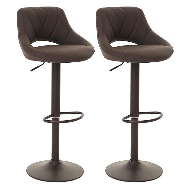 PROREGAL 2er-Set Barhocker Gepolstert Mit Lehne Sitzhöhe 60-82cm Fußablage günstig online kaufen