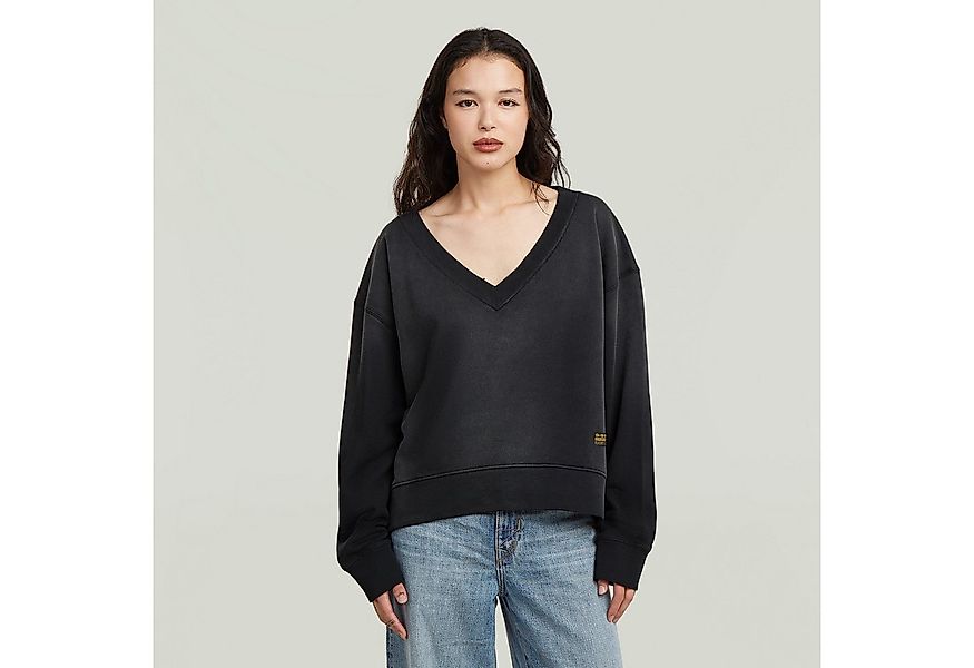 G-STAR Sweatshirt Sun faded V-Neck Loose Wmn mit V-Ausschnitt günstig online kaufen