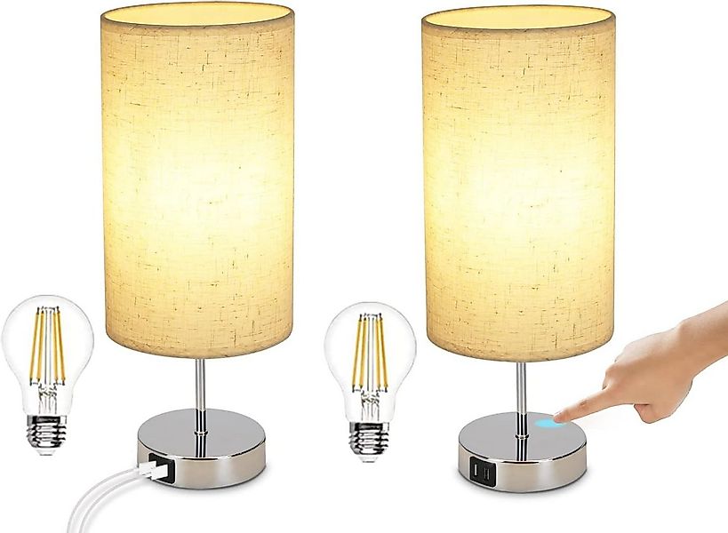 Nettlife Nachttischlampe Nachttischlampe touch dimmbar mit Ladefunktion USB günstig online kaufen