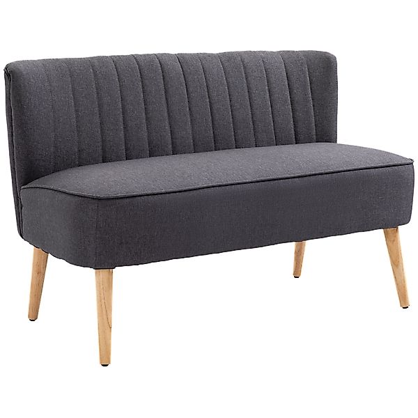HOMCOM Sofa 2 Sitzer Couch, Kleine Loveseat mit Leinen-Optik Modern Polster günstig online kaufen