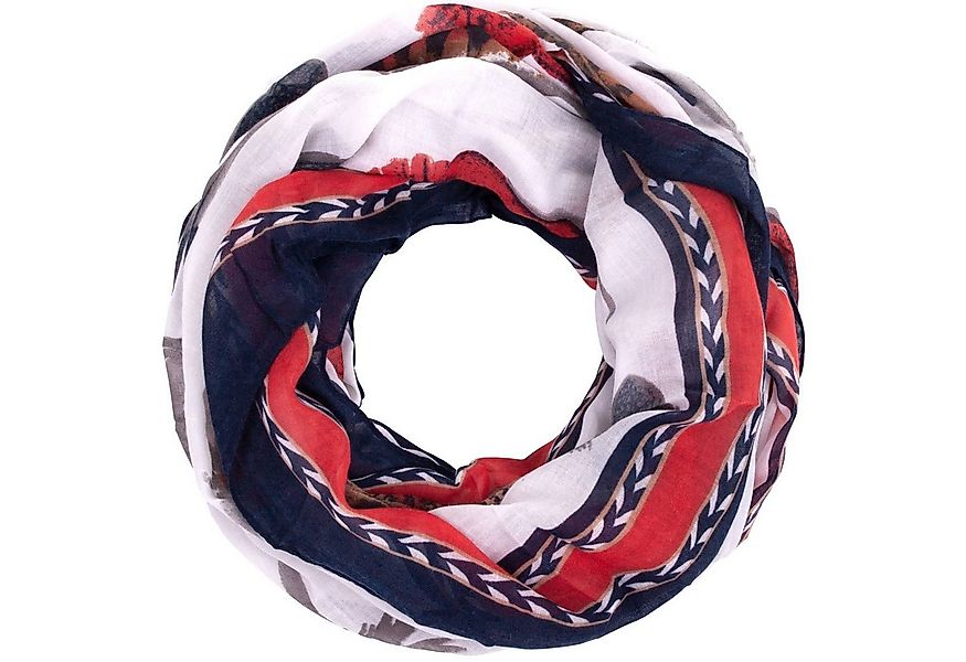 Faera Loop, Damen Schal gemalte Federn weich und leicht Damen Loop Rundscha günstig online kaufen