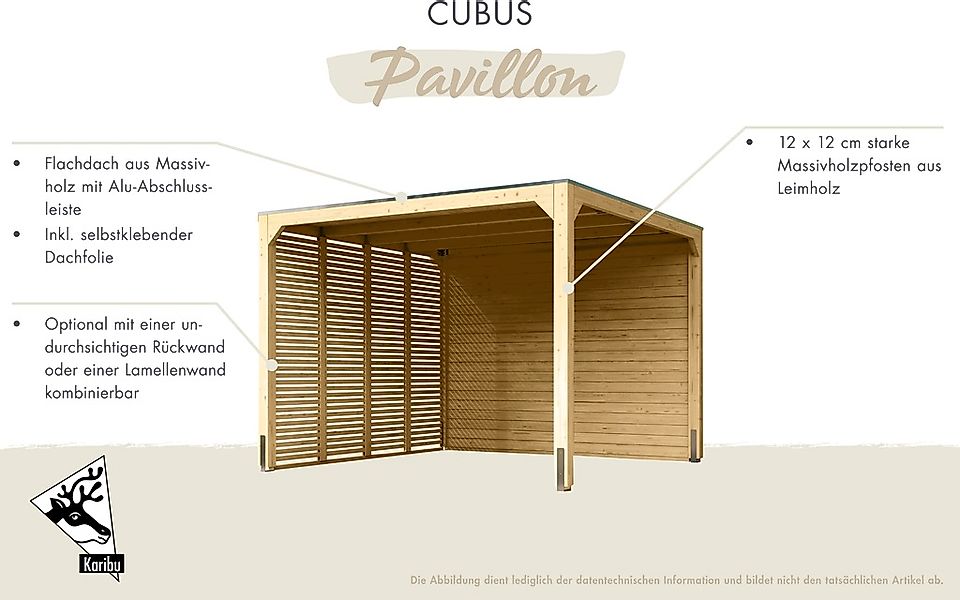 Karibu Pavillon ""Gordon" SET, naturbelassen", aus hochwertigem Leimholz, i günstig online kaufen