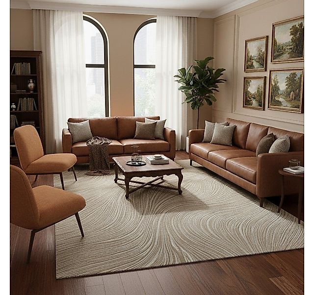 Vimoda Teppich Boho Design Unifarbe Hoch-Tief-Effekt, Rechteckig, Höhe: 6 m günstig online kaufen