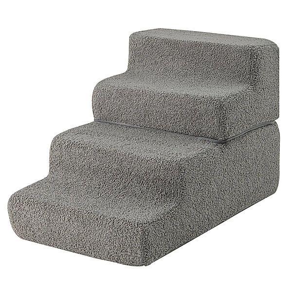 Costway Hundetreppe 4 Stufen Rutschfeste Aus Schaumstoff Grau günstig online kaufen