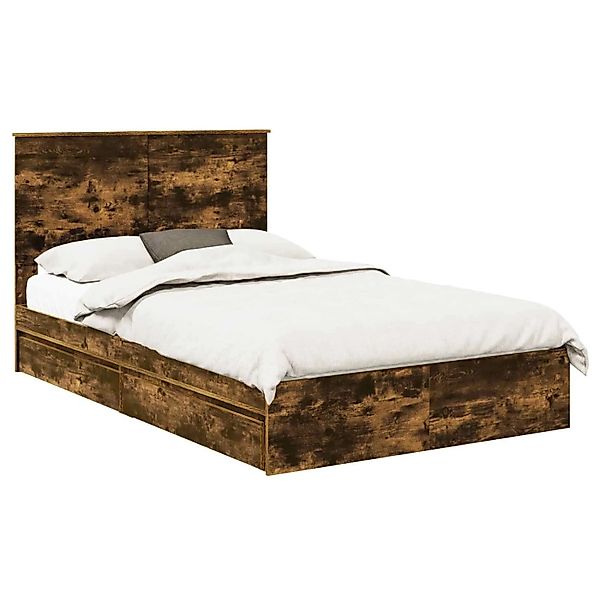 vidaXL Stauraumbett Räuchereiche 120 x 200 cm Holzwerkstoff 3409577 günstig online kaufen