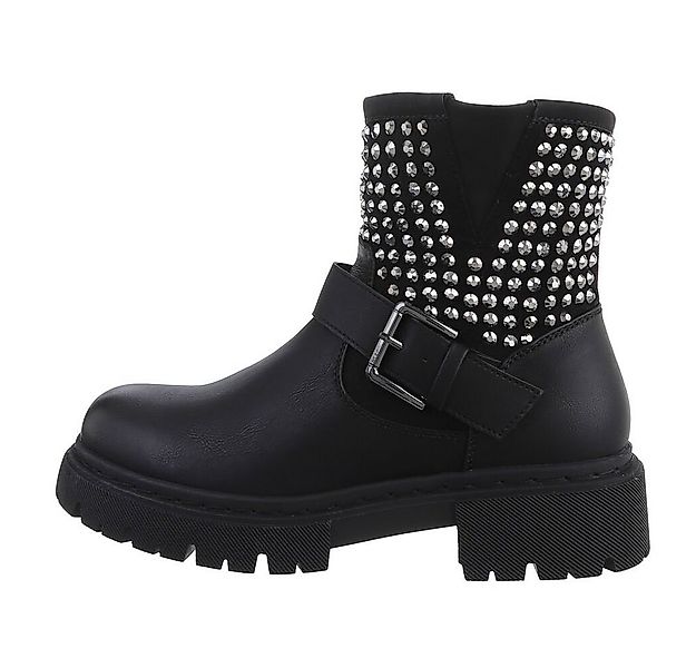 Ital-Design Damen Bikerschuhe Biker Westernstiefelette (81775313) Blockabsa günstig online kaufen