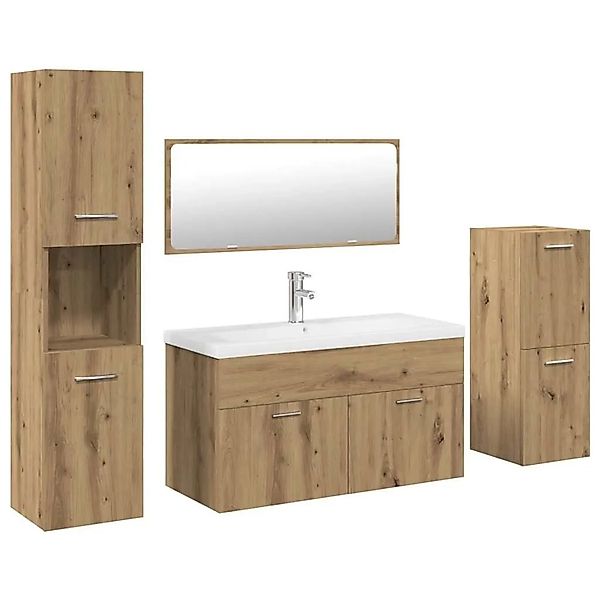 vidaXL 5-Tlg Badmöbel-Set Artisan-Eiche Holzwerkstoff 3328914 günstig online kaufen