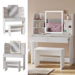 Vicco Schminktisch Charlotte, Weiß, 106 cm günstig online kaufen