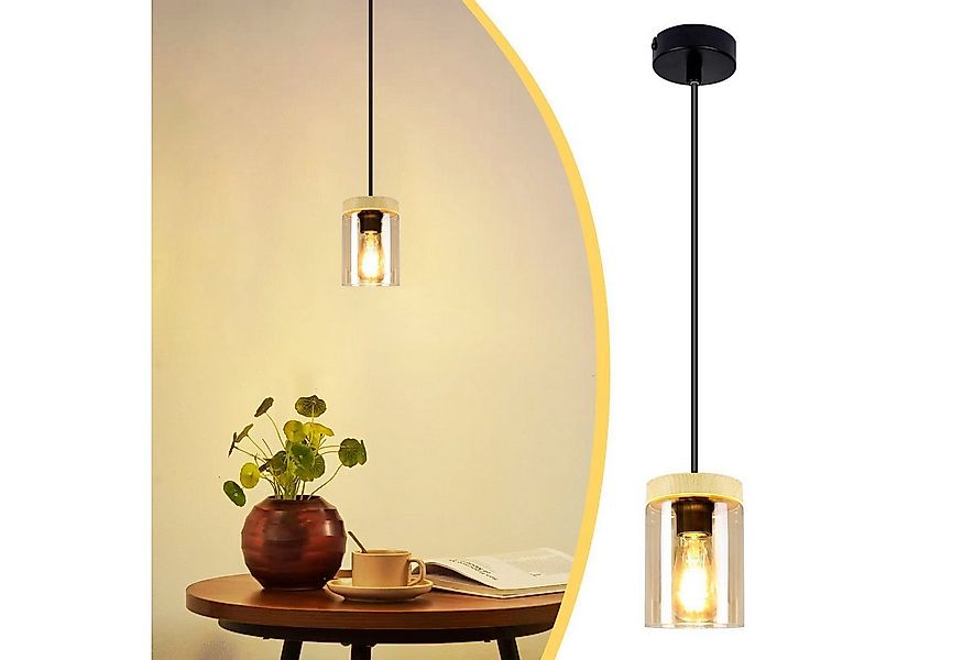 Nettlife Pendelleuchte Pendelleuchte Esstisch 1 Flammig Holz, LED wechselba günstig online kaufen