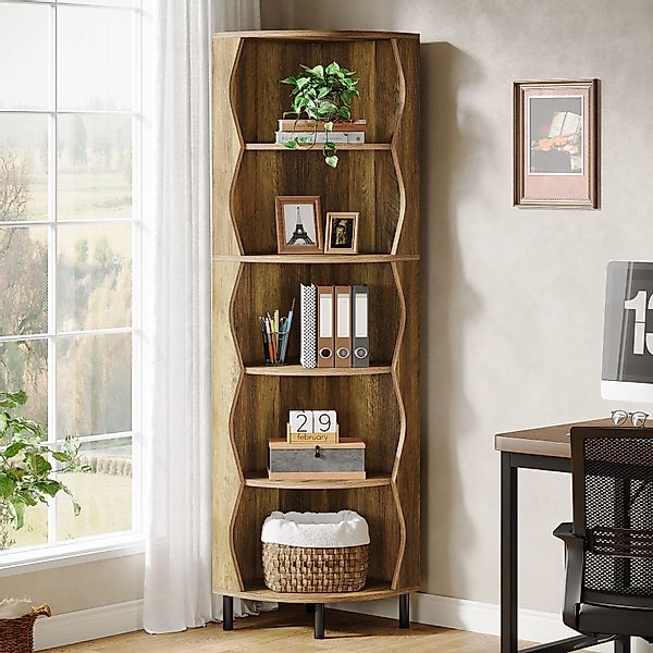 Tribesigns Eckregal 182CM hohes Eckbücherregal, 5 günstig online kaufen