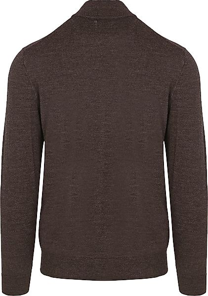 Profuomo Half Zip Pullover Merinowolle Dunkelbraun - Größe XXL günstig online kaufen