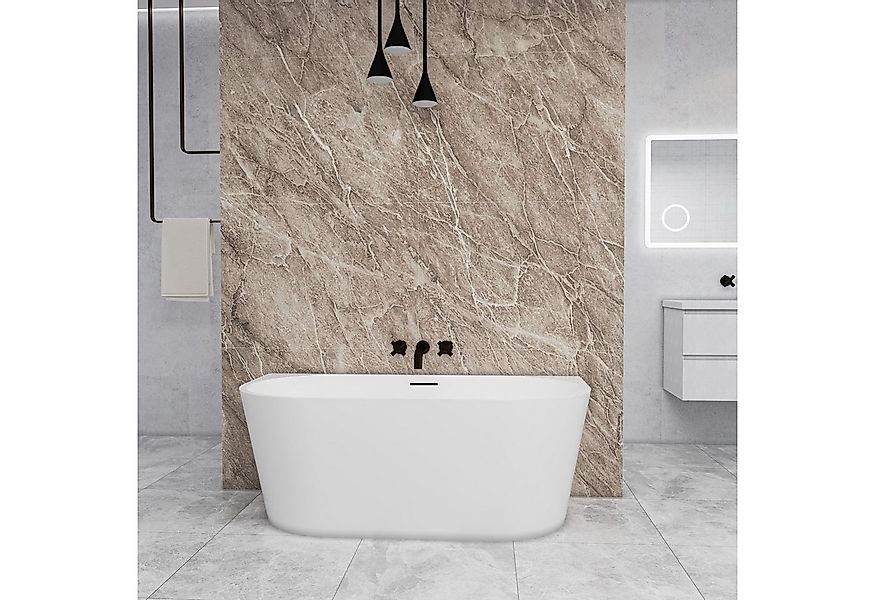 duschspa Badewanne 150x75x58/170x80x60cm weiß, Oval Freistehende Badewanne, günstig online kaufen