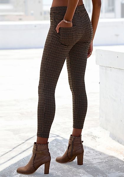 LASCANA Leggings mit glitzerndem Hahnentritt Muster günstig online kaufen