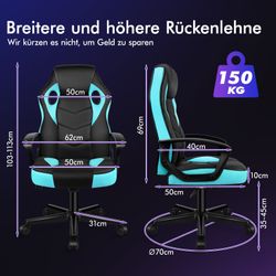 ALFORDSON Bürostuhl Racing Schreibtischstuhl, Drehbarer PC-Gaming-Stuhl günstig online kaufen