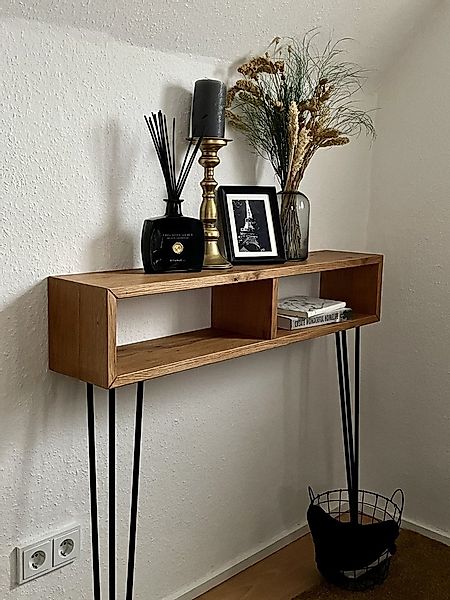 LosBudos Konsolentisch mit Fächern aus Deutscher Eiche günstig online kaufen