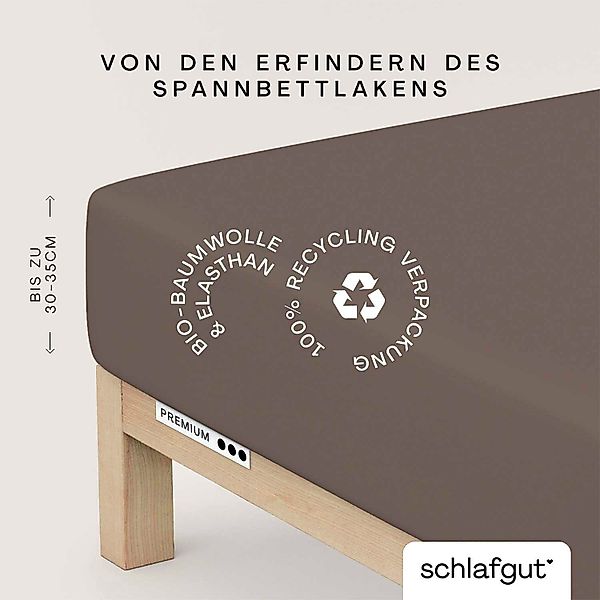 Schlafgut Spannbettlaken Premium, Mako-Zwirn-Jersey, Gummizug: rundum, günstig online kaufen