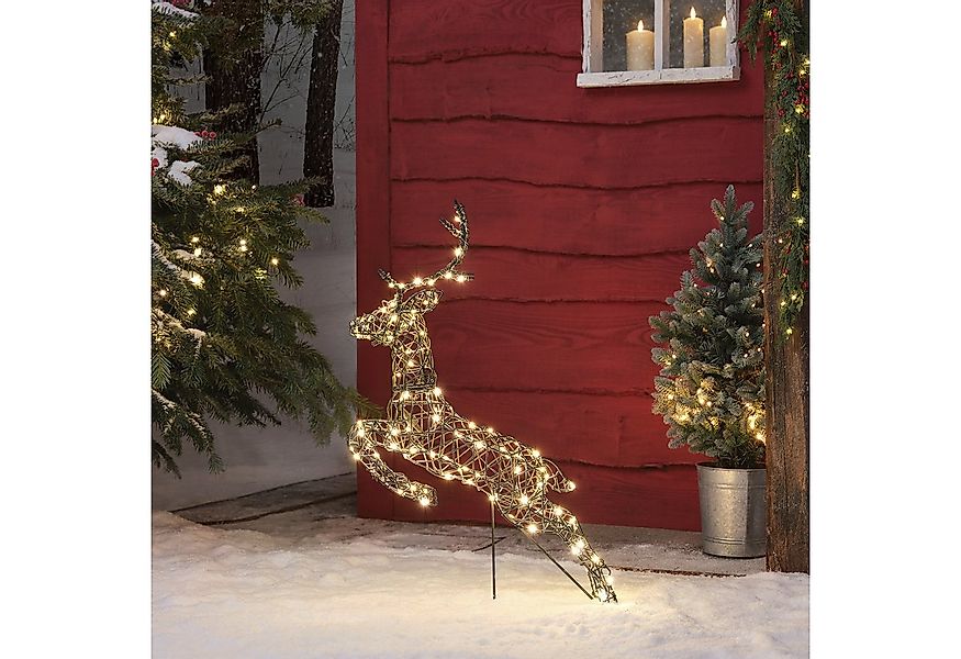Lights4fun LED-Dekofigur Springendes LED-Rentier Hirsch M Harlow günstig online kaufen