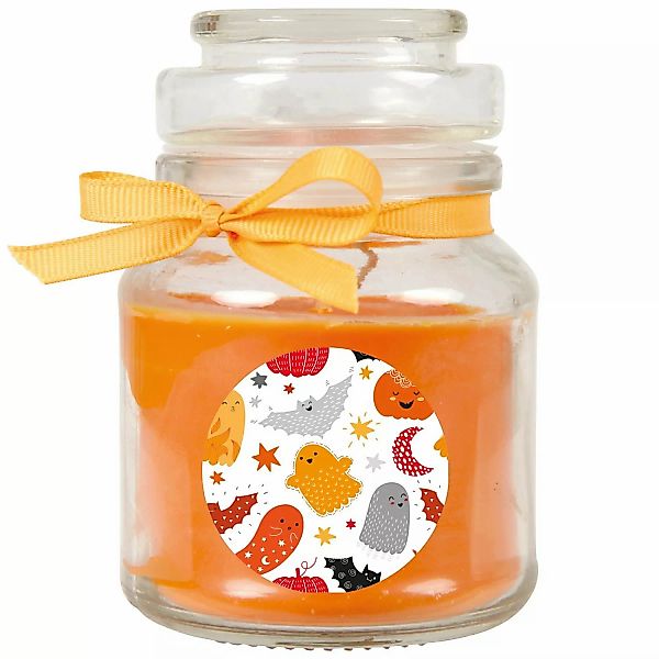 HS Candle Duftkerze & Glas Halloween Orange Bonbon 30h günstig online kaufen