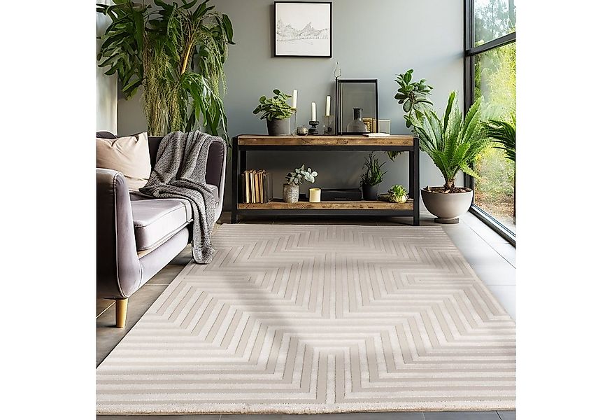 SIMPEX24 Designteppich Geometrisch Design, Läufer, Höhe: 12 mm, Teppich Woh günstig online kaufen