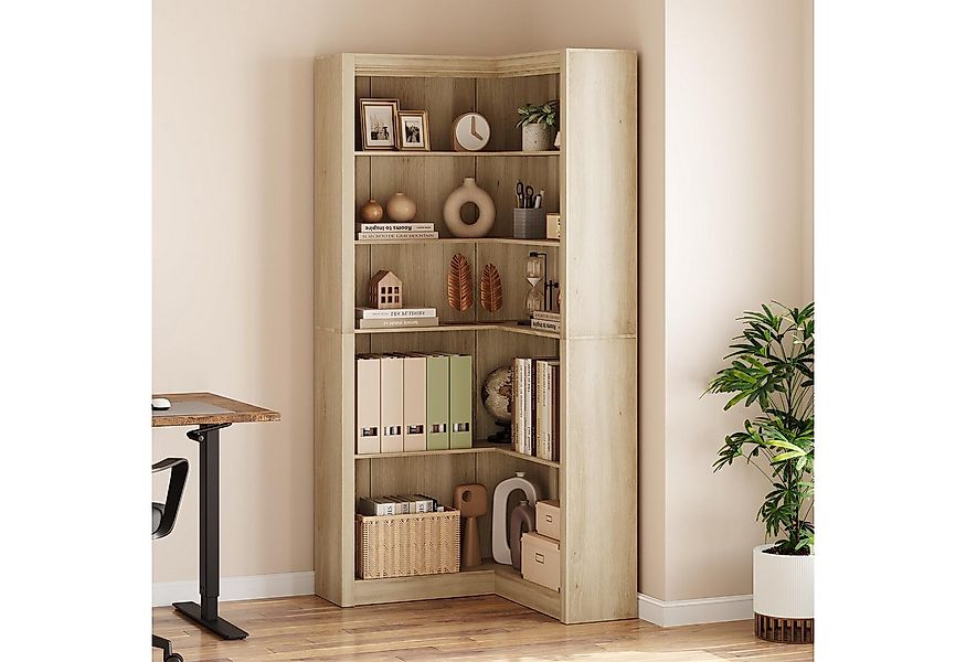 GarveeMore Bücherregal Eckregal Bücherregal 5-stöckiges L-förmiges Regal Gr günstig online kaufen