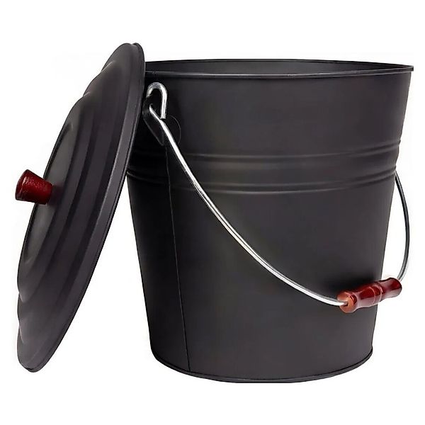 BLACK OAK Ascheeimer KATLA 15L mit Deckel – Aschebehälter aus Metall für Ka günstig online kaufen