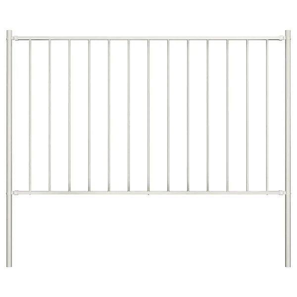 vidaXL Zaunelement mit Pfosten Pulverbeschichteter Stahl 1,81x1 m Weiß 1452 günstig online kaufen