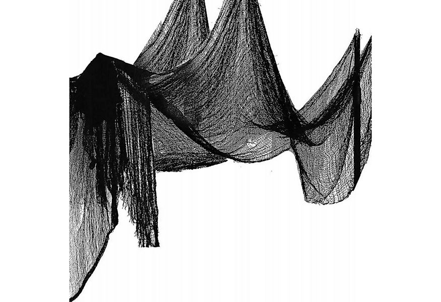 Festivalartikel Fensterdekoration Dekorative schwarze Netz-Gardine 76x228 c günstig online kaufen
