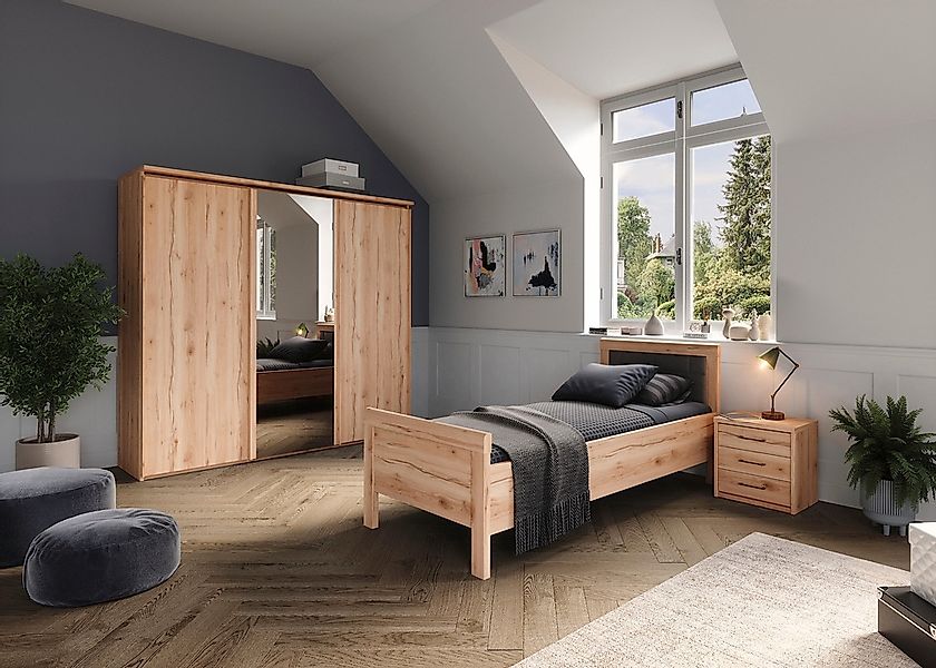 priess Einzelbett "Arnsberg", Komforthöhe mit gepolstertem Kopfteil günstig online kaufen