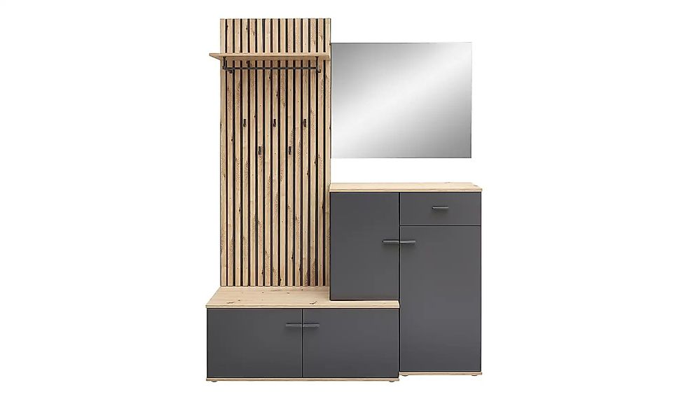 Kompaktgarderobe  Rovereto ¦ grau ¦ Maße (cm): B: 148 H: 199 T: 38.0 Garder günstig online kaufen