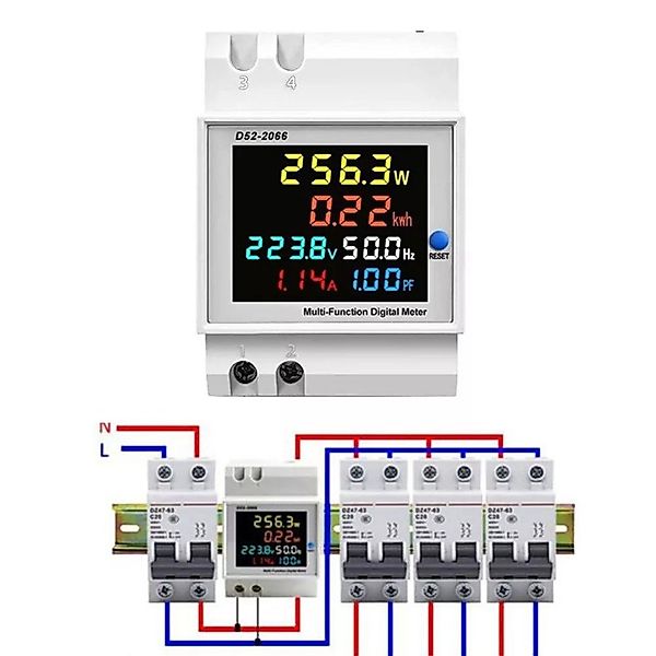 PRIISF Wechselstromzähler AC 40-450V LCD Digital günstig online kaufen