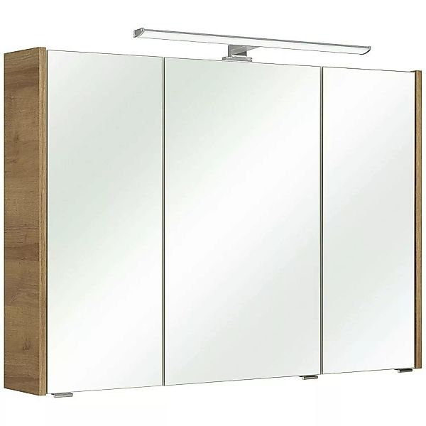 Badezimmer Spiegelschrank mit LED-Beleuchtung RAIPUR-66 in Korpus Riviera E günstig online kaufen