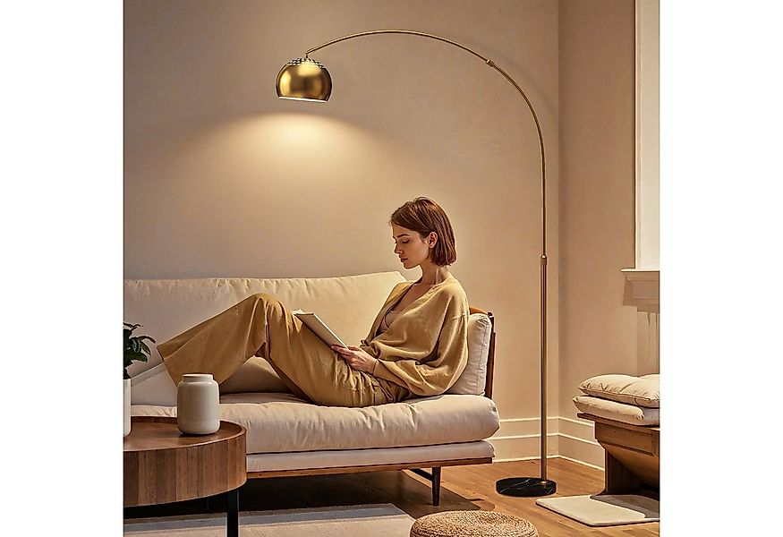 HOMCOM Stehlampe mit Marmorsockel, Verstellbarem Lampenschirm, Fußschalter günstig online kaufen