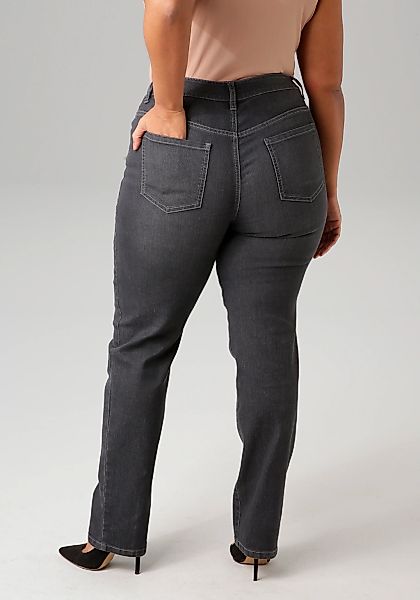 Aniston PLUS Straight-Jeans mit leichtem Used-Effekt günstig online kaufen