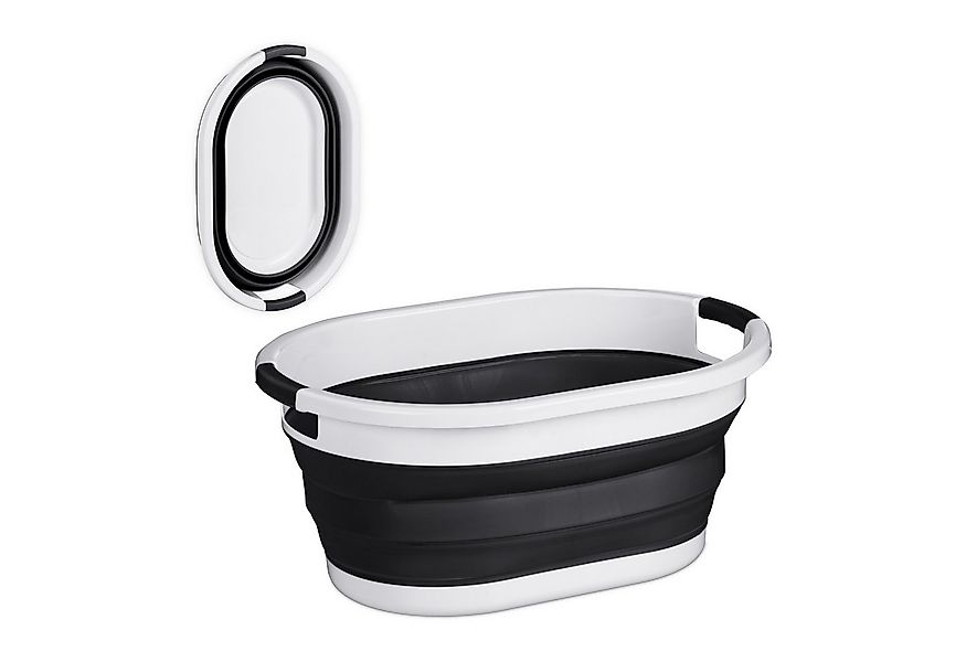 relaxdays Wäschekorb Faltbarer Wäschekorb 36 Liter (1 St), schwarz günstig online kaufen
