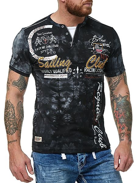 L.gonline Kurzarmshirt Herren T-Shirt mit Knopfleiste, günstig online kaufen