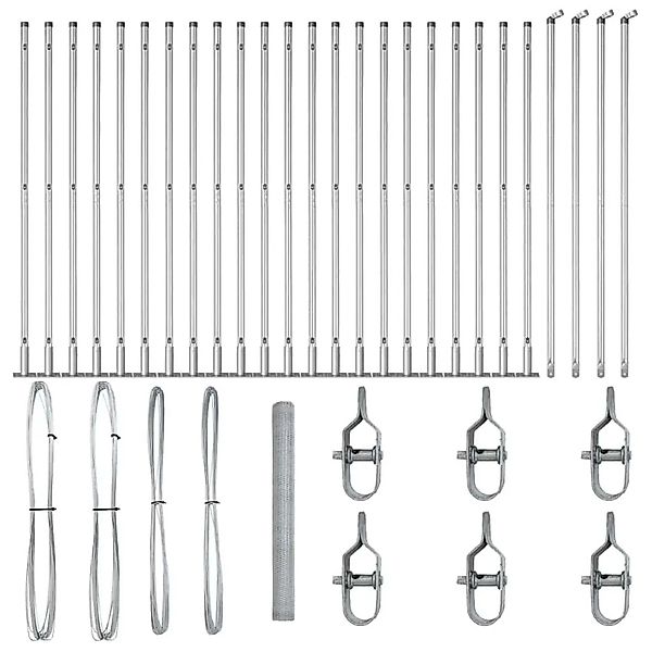 vidaXL Zaunpfosten Silber 50 x 1,5 m 13 mm Maschen Stahl 3353846 günstig online kaufen