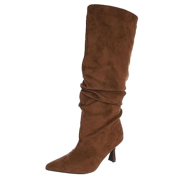 Ital-Design Hochfront Stiefel mit Blockabsatz und Raffung Stiefel (90851707 günstig online kaufen