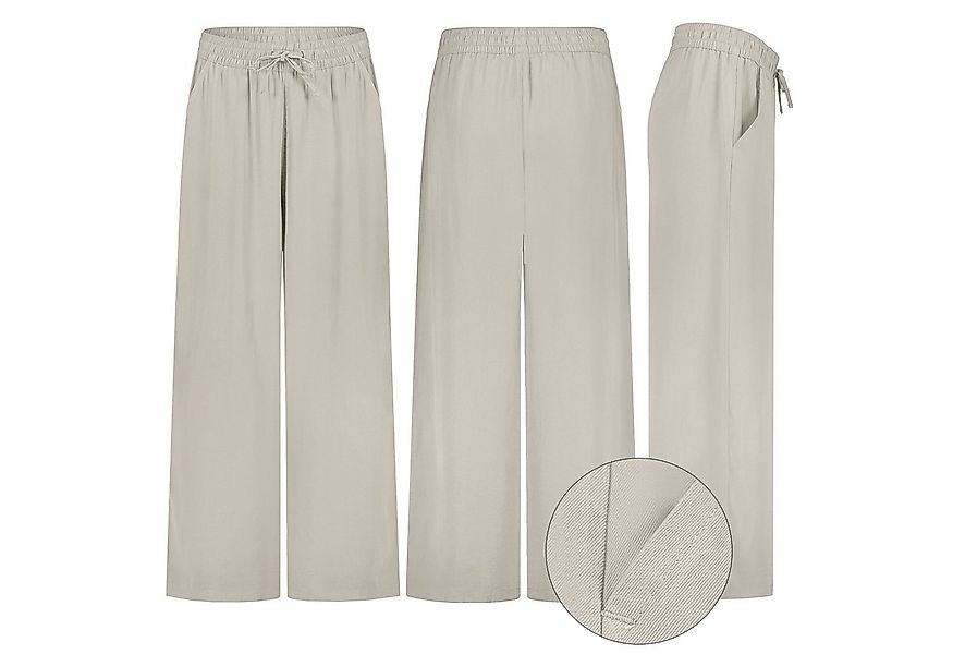 SUBLEVEL Chinos Damen Luftige Sommerhose Freizeit Weit geschnitten Stoffhos günstig online kaufen