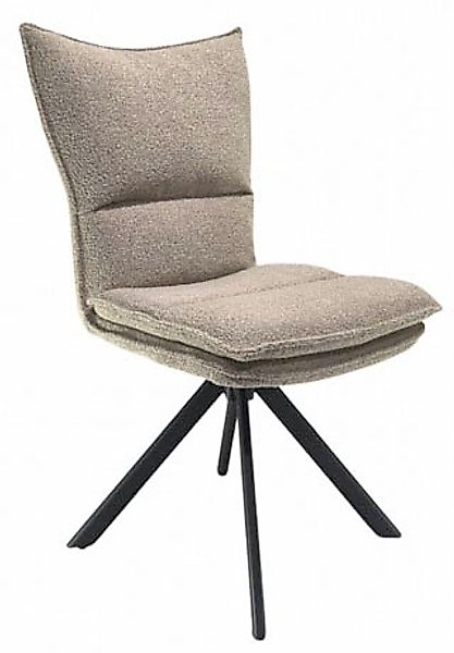 Polsterstuhl drehbar 2er Set Webstoff Beige günstig online kaufen
