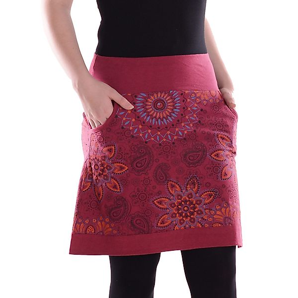 Vishes Minirock Damen Mini-Rock Baumwolle Blumen-Muster günstig online kaufen