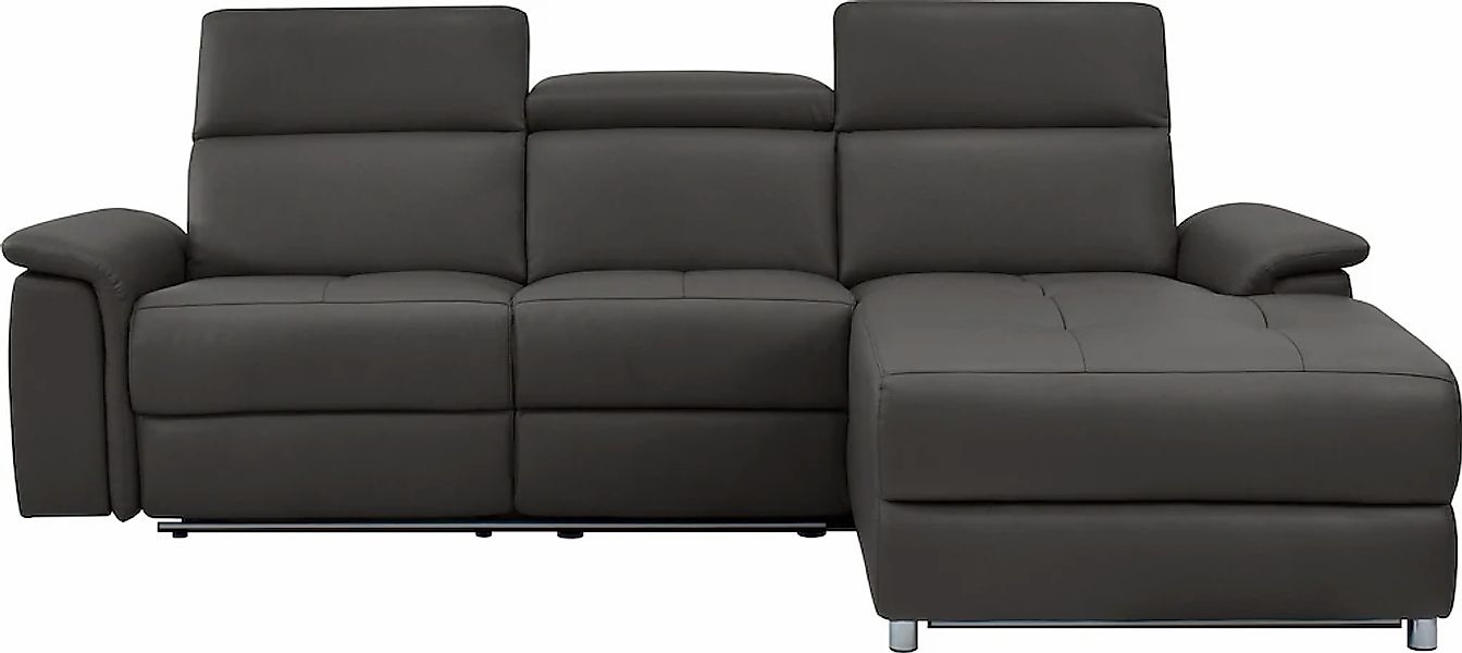 Home affaire Ecksofa "Pareli, L-Form, 259cm,m. Recamiere, Echtleder, Kunstl günstig online kaufen