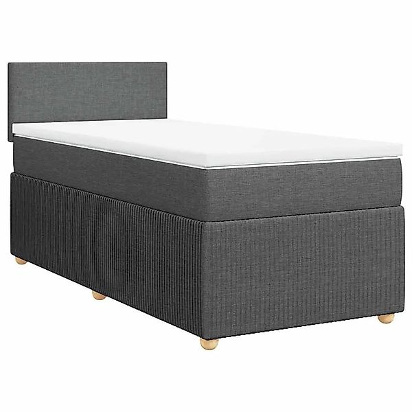 vidaXL Boxspringbett mit Matratze Dunkelgrau 80x200 cm Stoff 3289577 günstig online kaufen