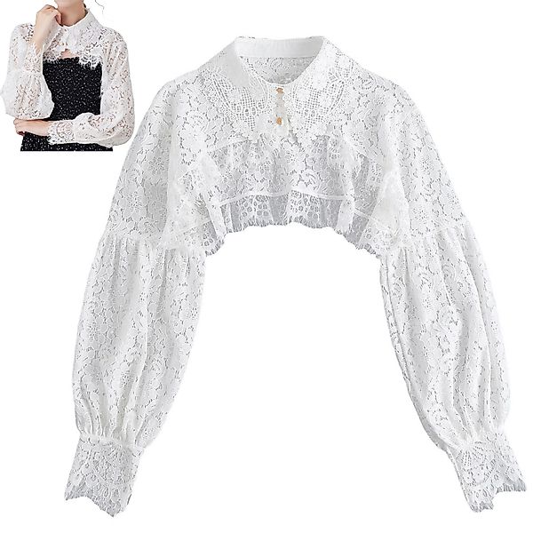 Mutig Wickelbluse Spitze Shrug Jäckchen, mit günstig online kaufen